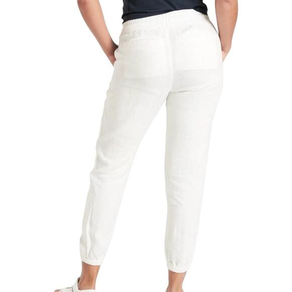 Athleta Women's Cabo Linen Joggers White LIghtweight Athleisure Summer Style - Picture 2 of 11